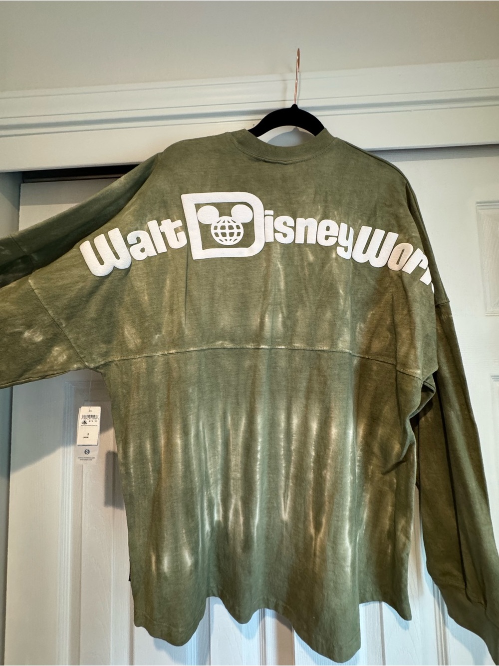 Disney World Olive Green Tie Dye Spirit Jersey Large NWT